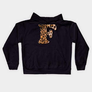 Letter F leopard print Kids Hoodie